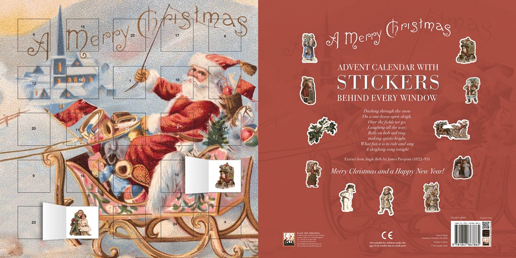 advent calendar craciun cadouri 2021 Santa's Sleigh with Stickers